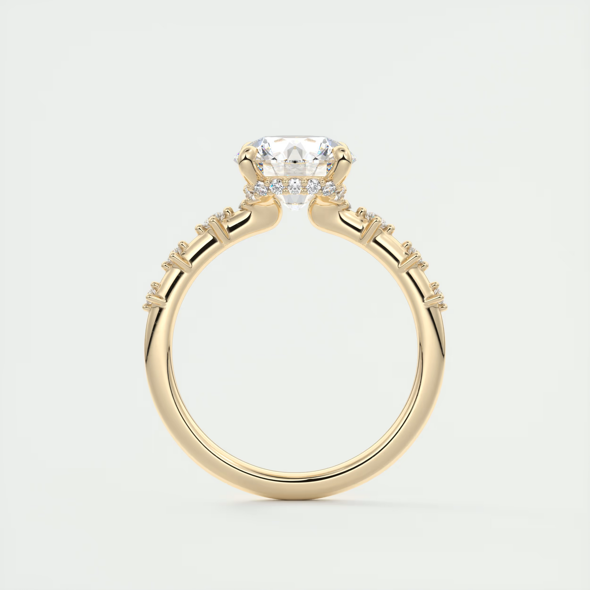 Glow 2 Carat Dainty Round Solitaire with Hidden Halo
