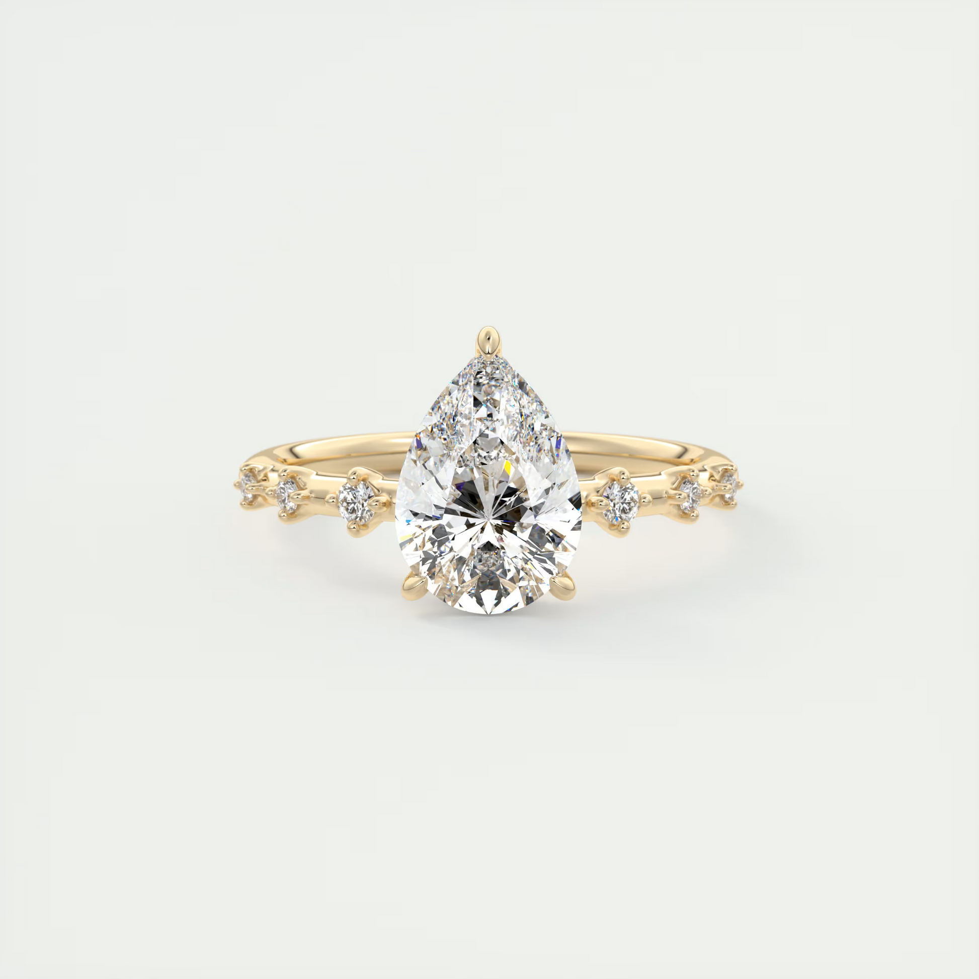 Shimmer 2 Carat Dainty Pear Solitaire with Hidden Halo