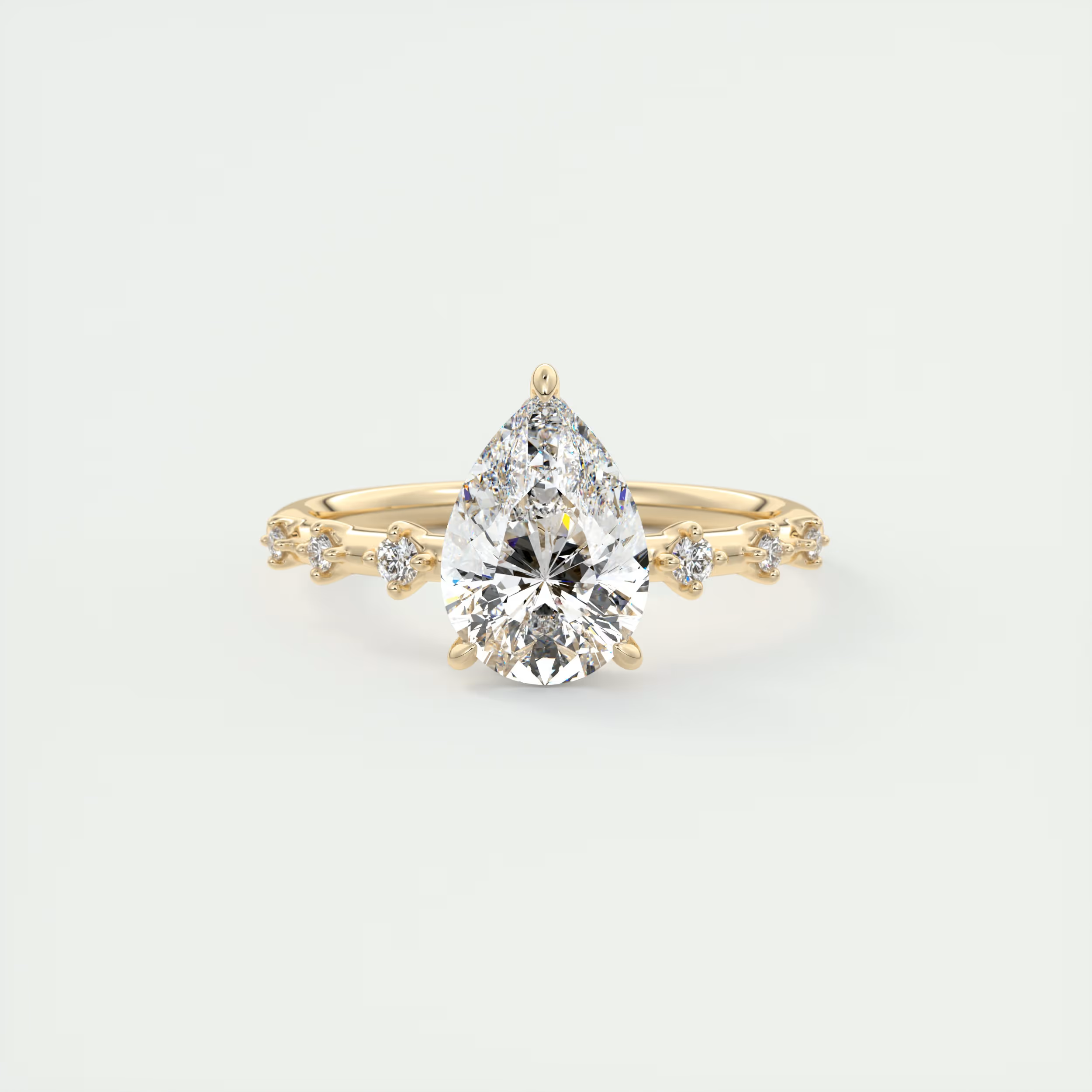Shimmer 2 Carat Dainty Pear Solitaire with Hidden Halo