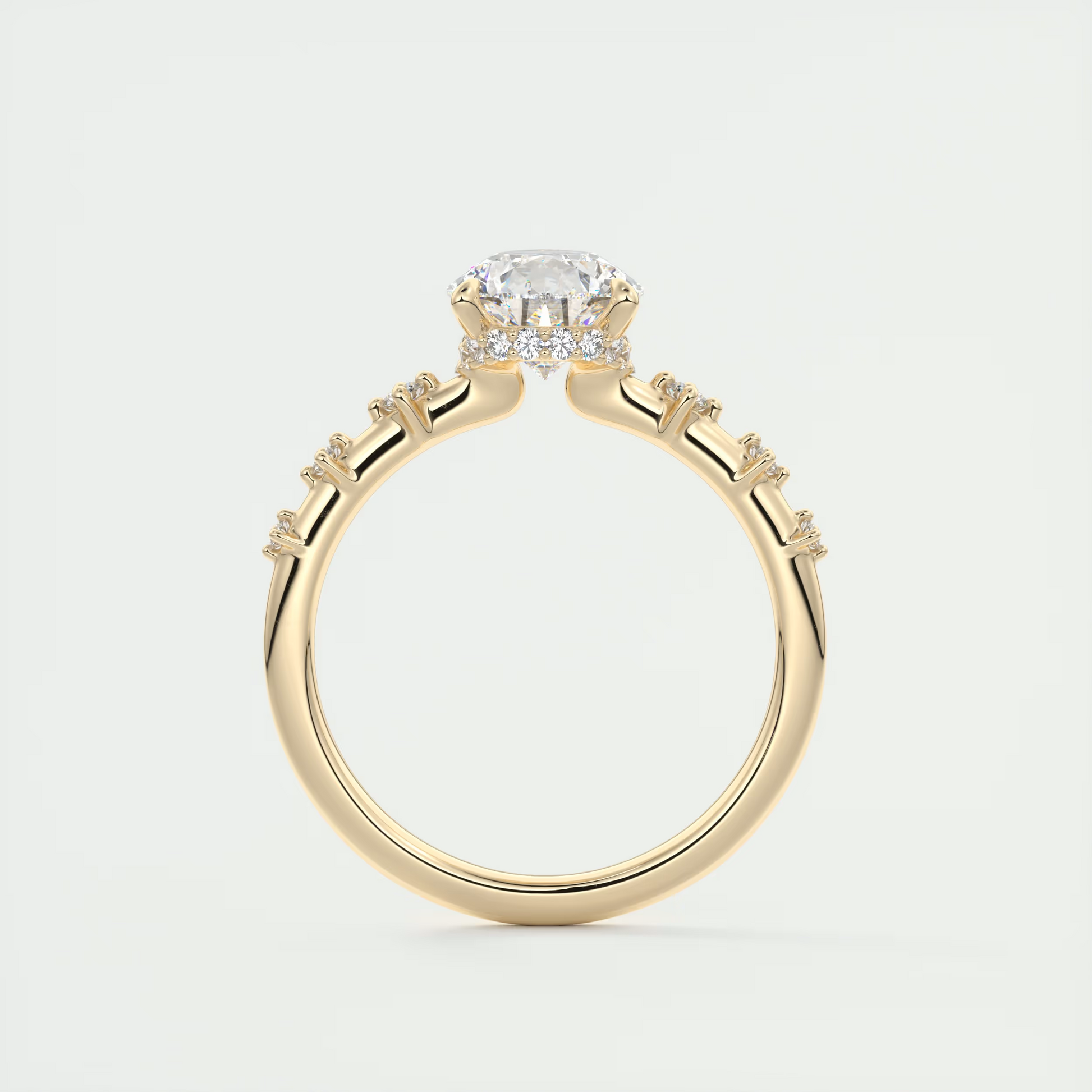 Shimmer 2 Carat Dainty Pear Solitaire with Hidden Halo