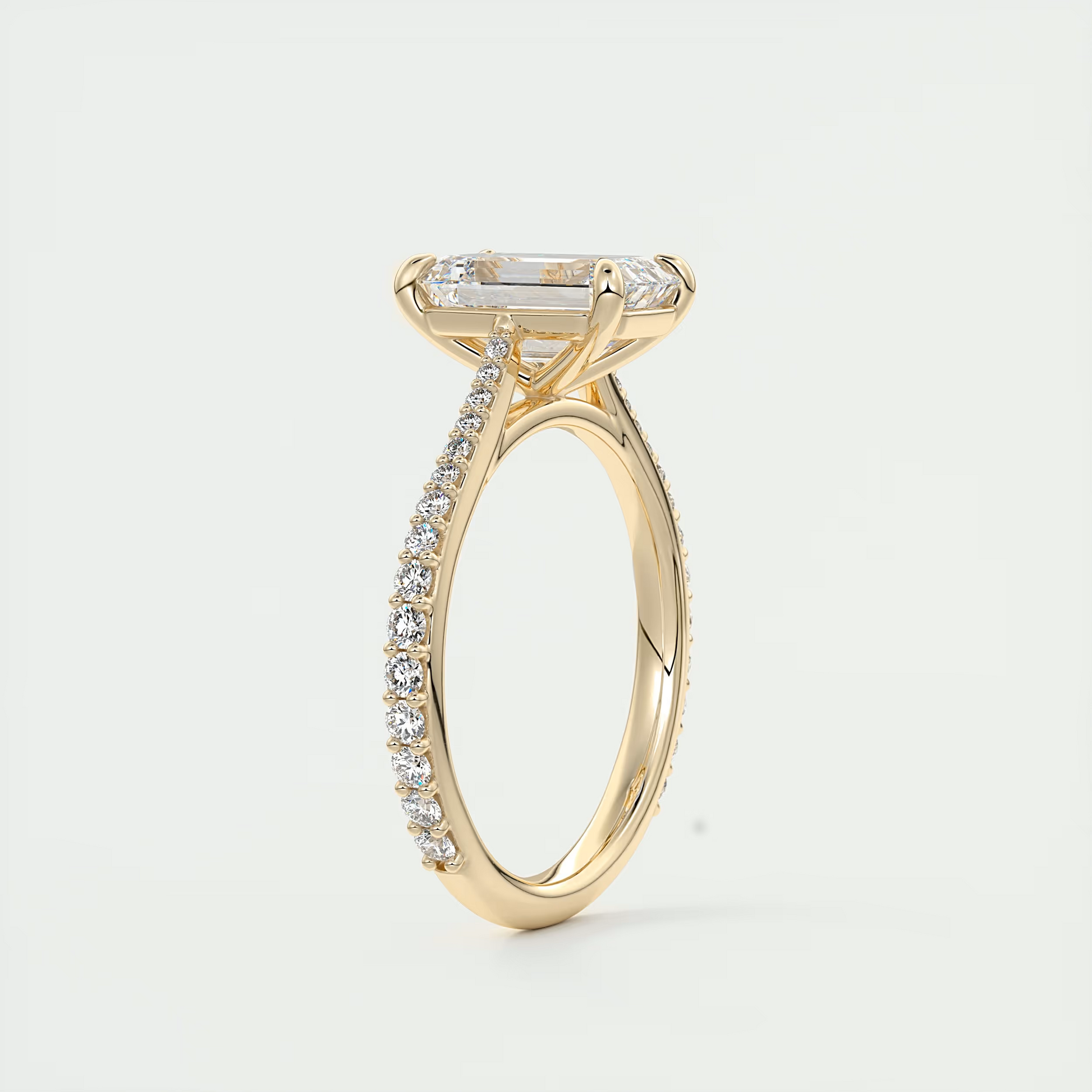 2 ct Emerald Cathedral Solitaire