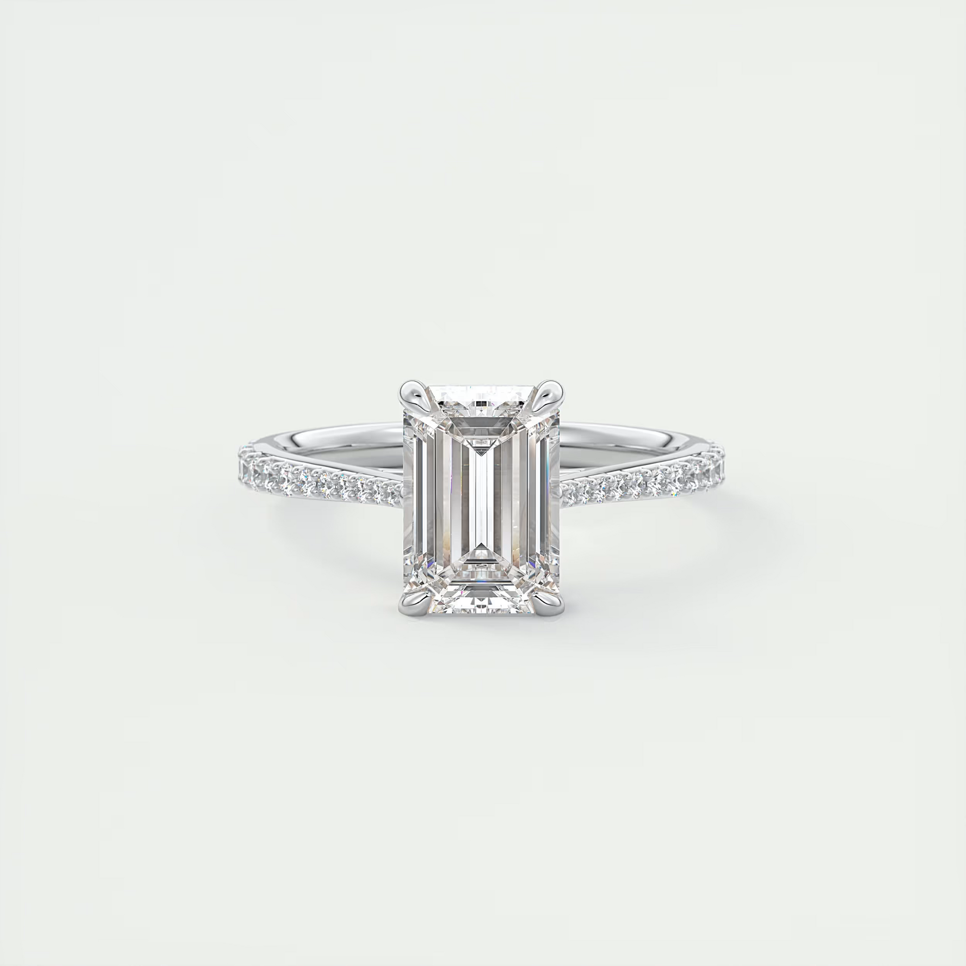 2 ct Emerald Cathedral Solitaire