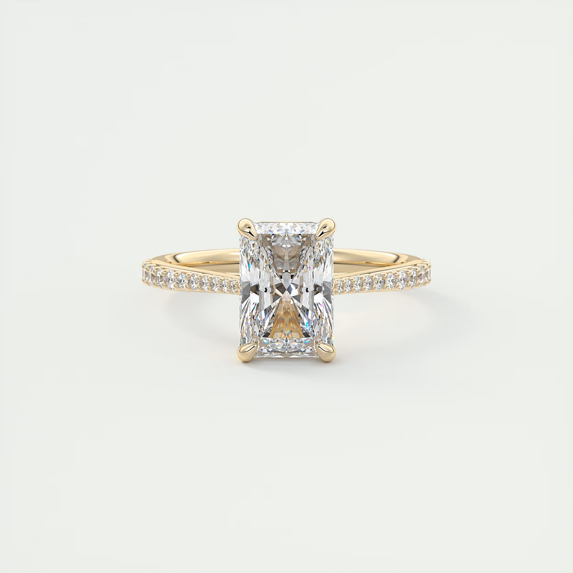 2 Carat Radiant Solitaire Cathedral Setting