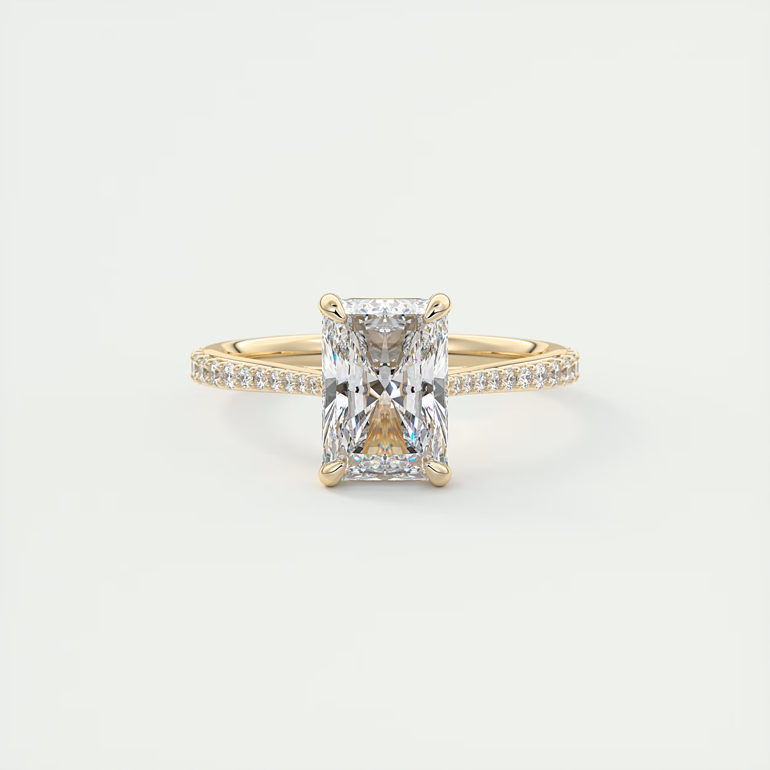 2 Carat Radiant Solitaire Cathedral Setting