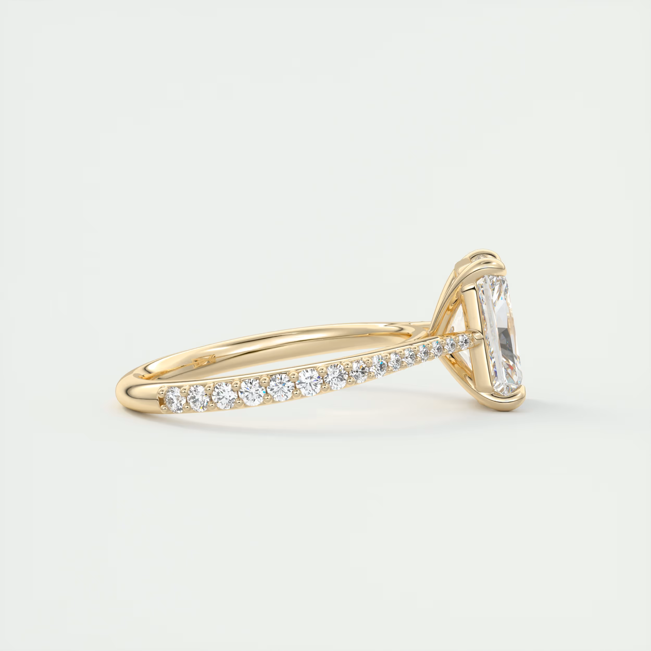 2 Carat Radiant Solitaire Cathedral Setting