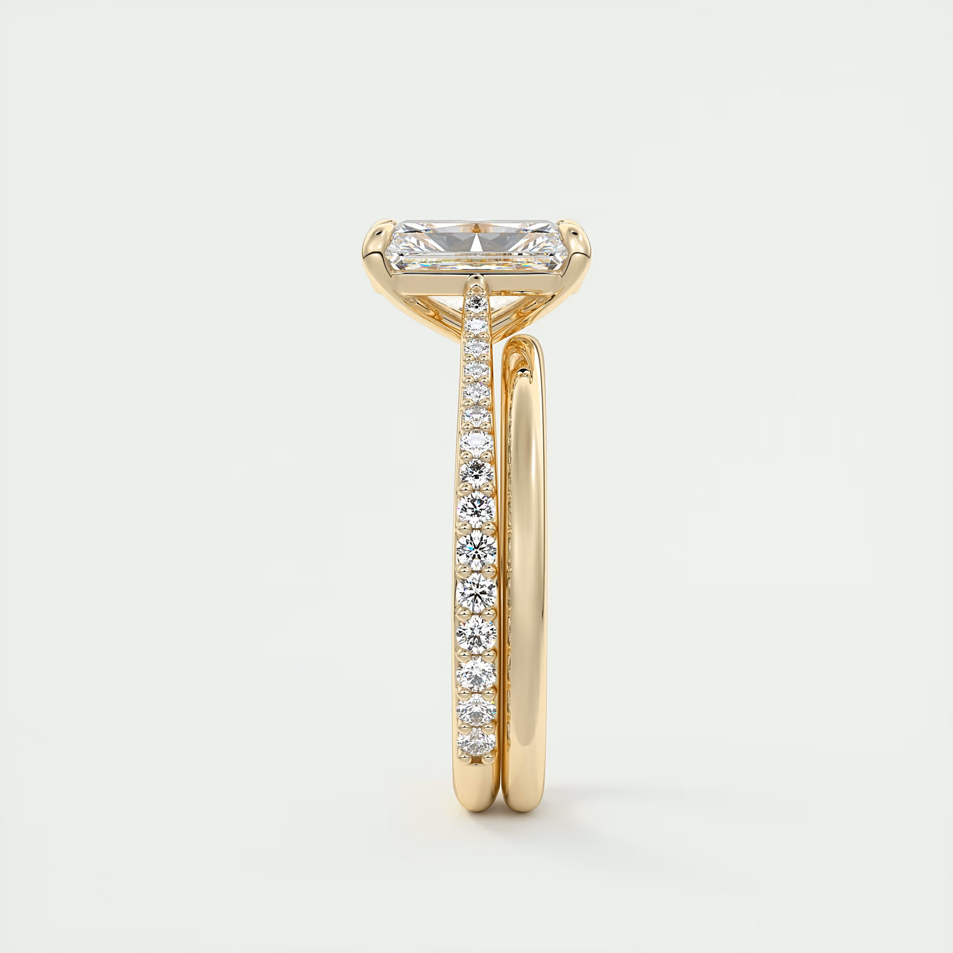2 Carat Radiant Solitaire Cathedral Setting