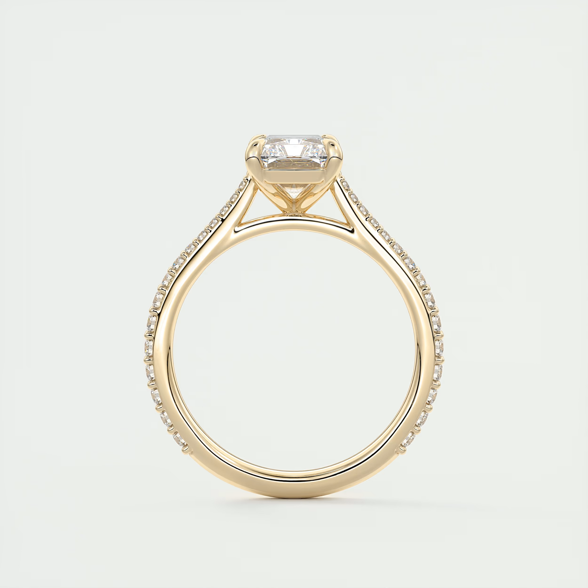 2 Carat Radiant Solitaire Cathedral Setting