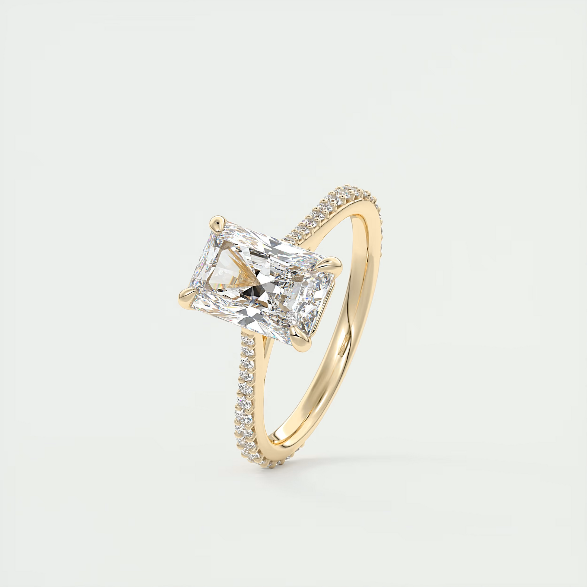 2 Carat Radiant Solitaire Cathedral Setting