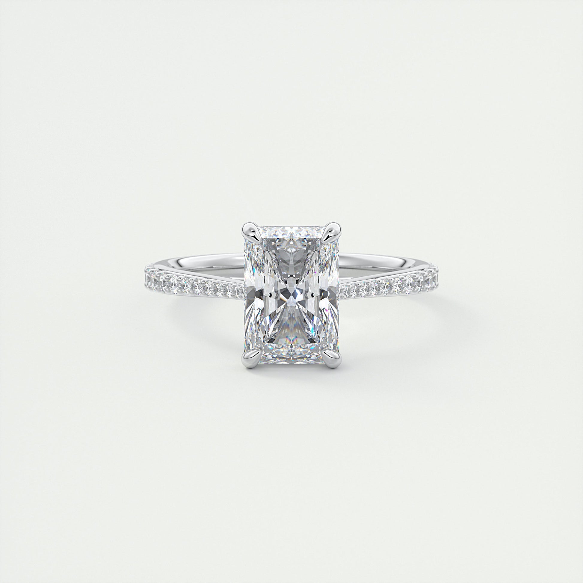 2 Carat Radiant Solitaire Cathedral Setting