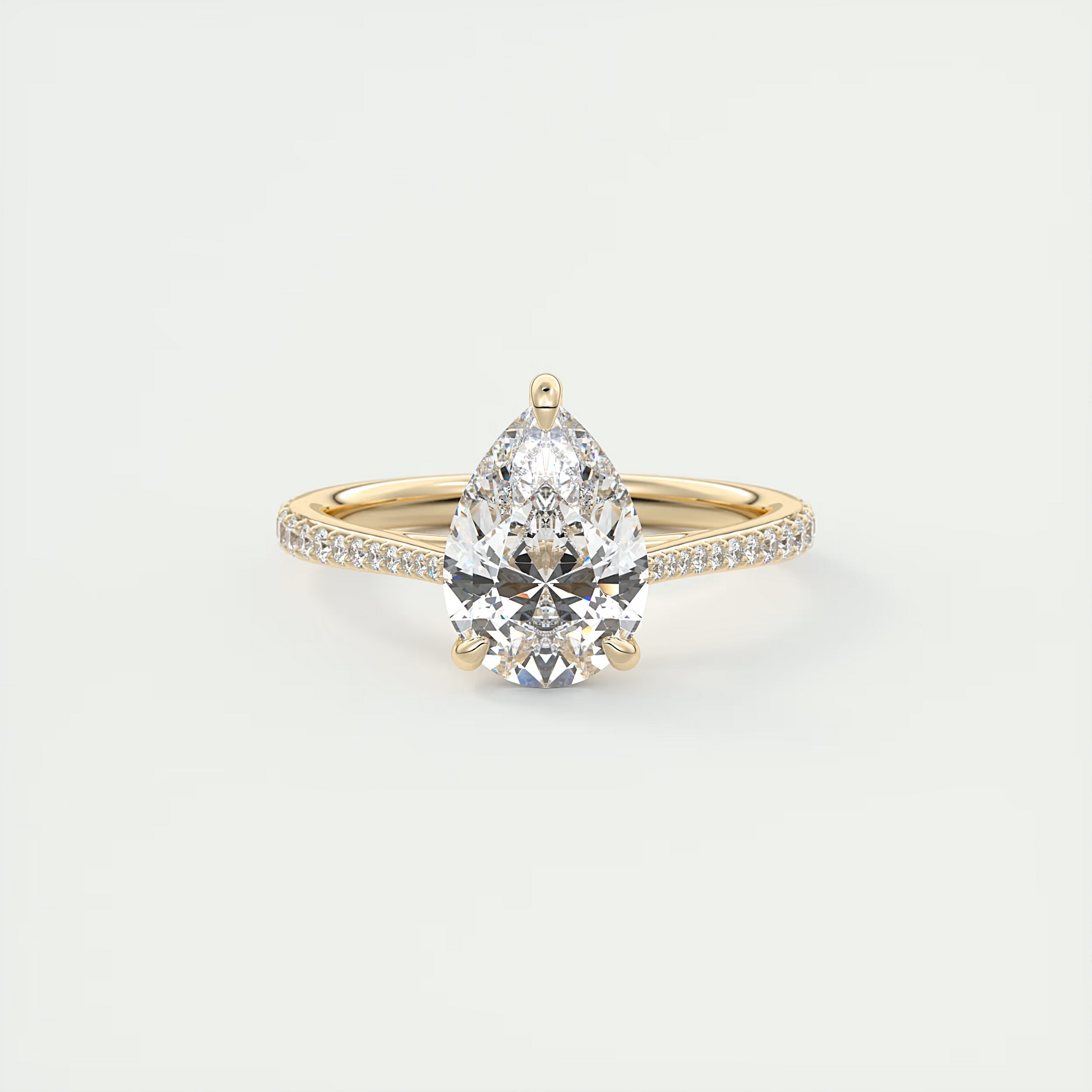 2 Carat Pear Solitaire Cathedral Setting