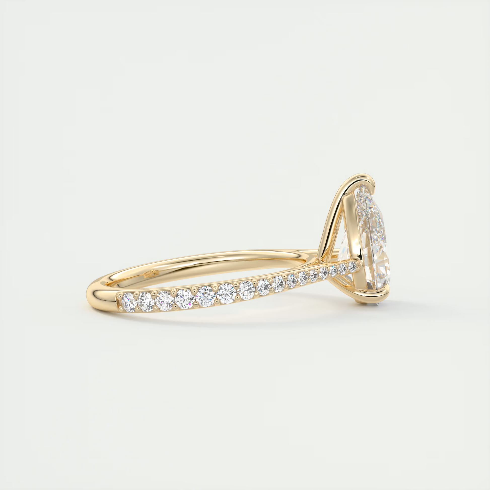 2 Carat Pear Solitaire Cathedral Setting