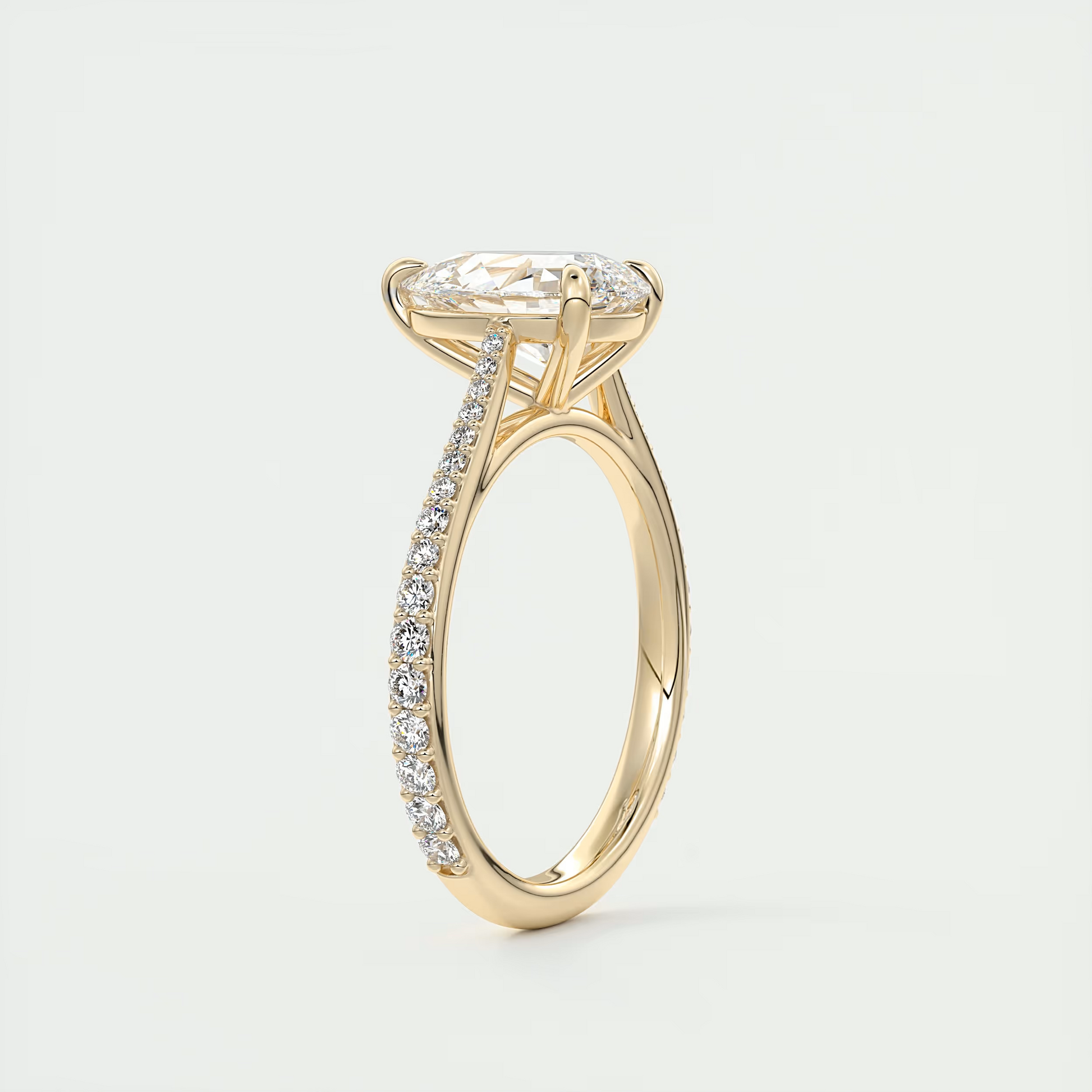 2 Carat Pear Solitaire Cathedral Setting