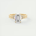 Strength 2 Carat Emerald & Baguette Three-Stone Engagement Ring