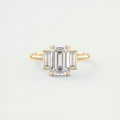 Art Deco 2 Carat Emerald & Baguette Deco Three-Stone Engagement Ring