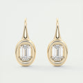 1.5 ct Emerald Bezel Drop Earrings
