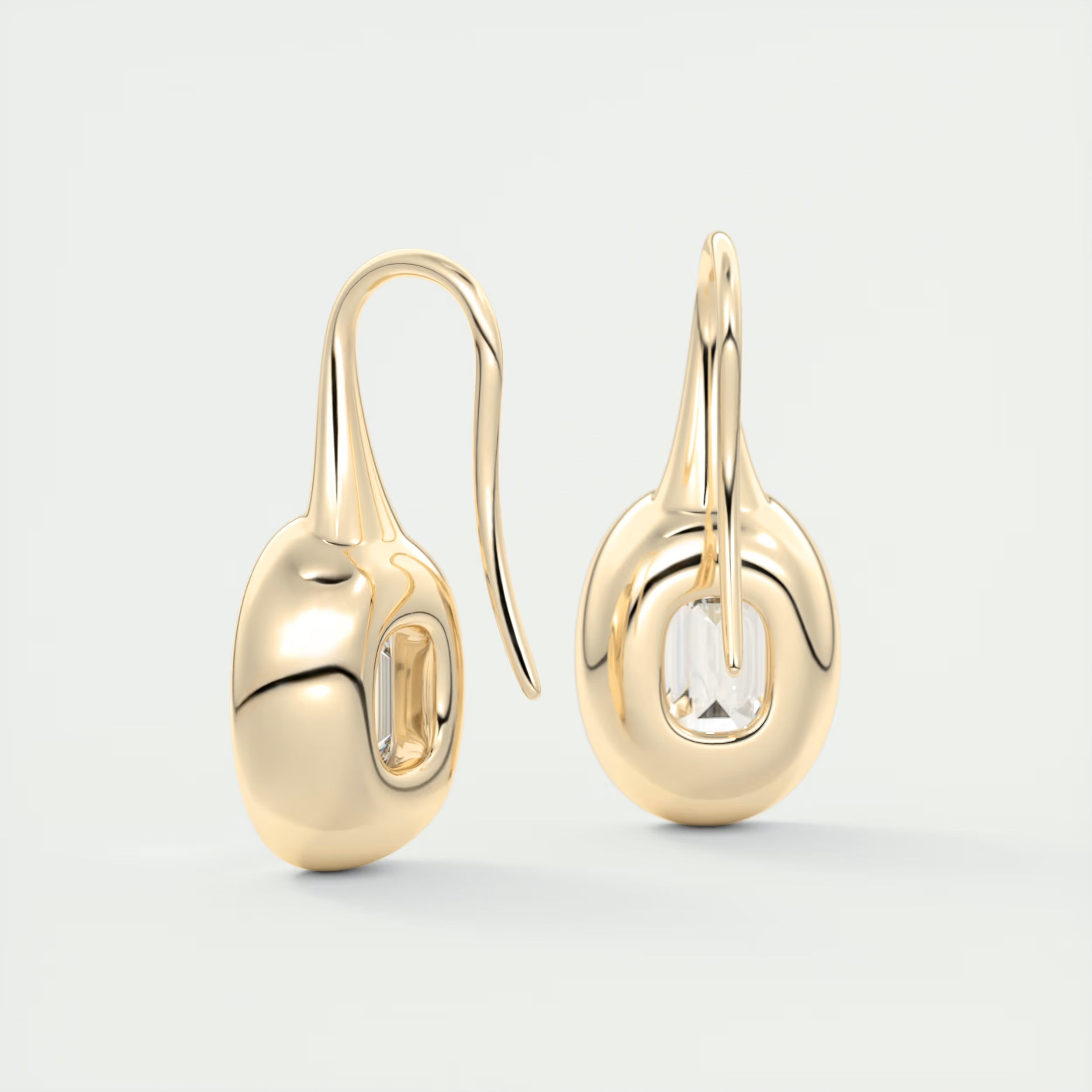 1.5 ct Emerald Bezel Drop Earrings