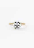 Accented 2 Carat Round Three-Stone Trellis Engagement Ring