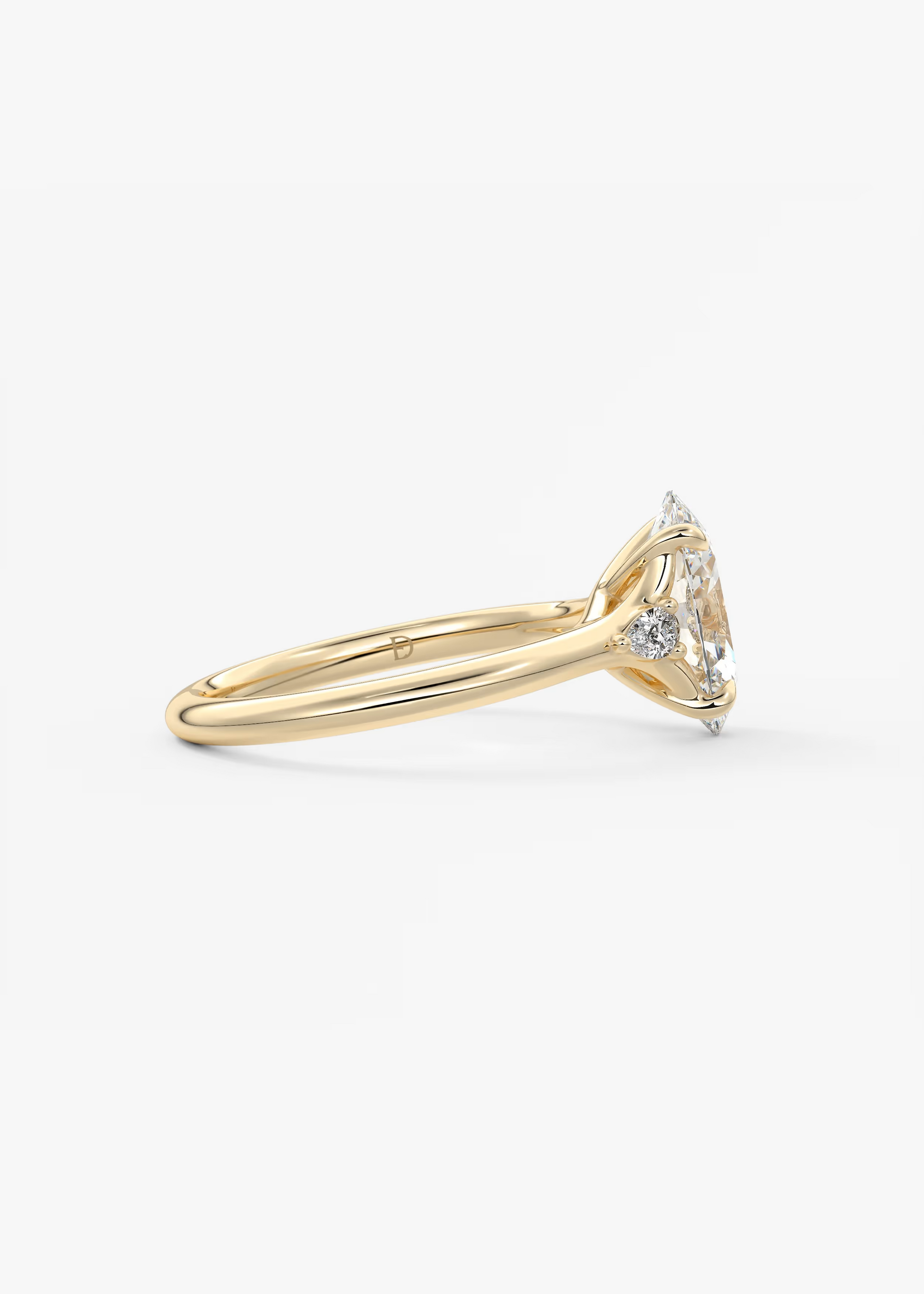 Soft Curves 2 Carat Oval Three-Stone Trellis Engagement Ring