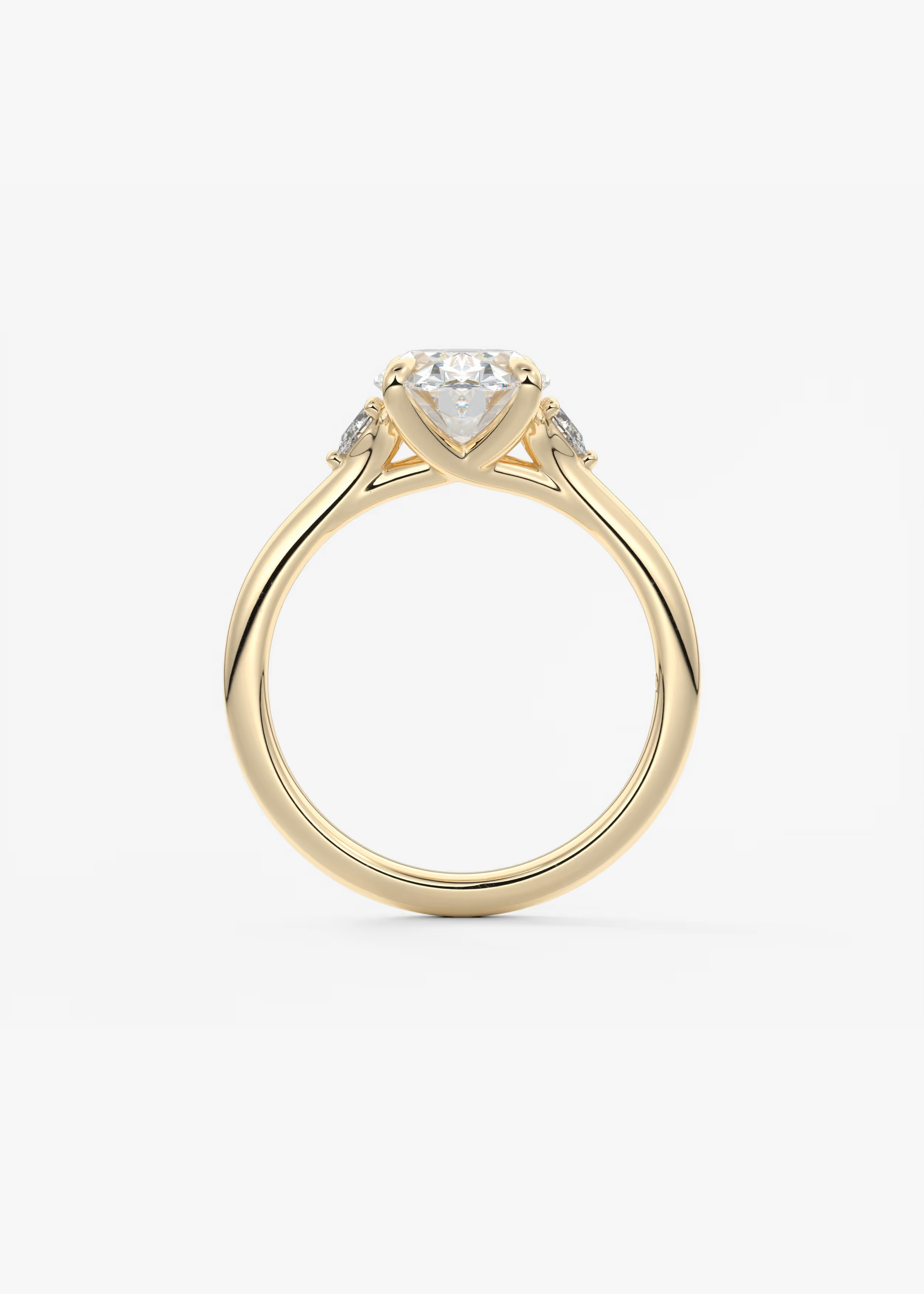 Soft Curves 2 Carat Oval Three-Stone Trellis Engagement Ring