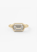 East-West 2 Carat Emerald Bezel Solitaire Ring