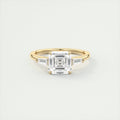 Modern 2 Carat Asscher Flush Stacking Three-Stone Engagement Ring