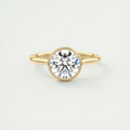 2 Carat Round Solitaire Textured Bezel