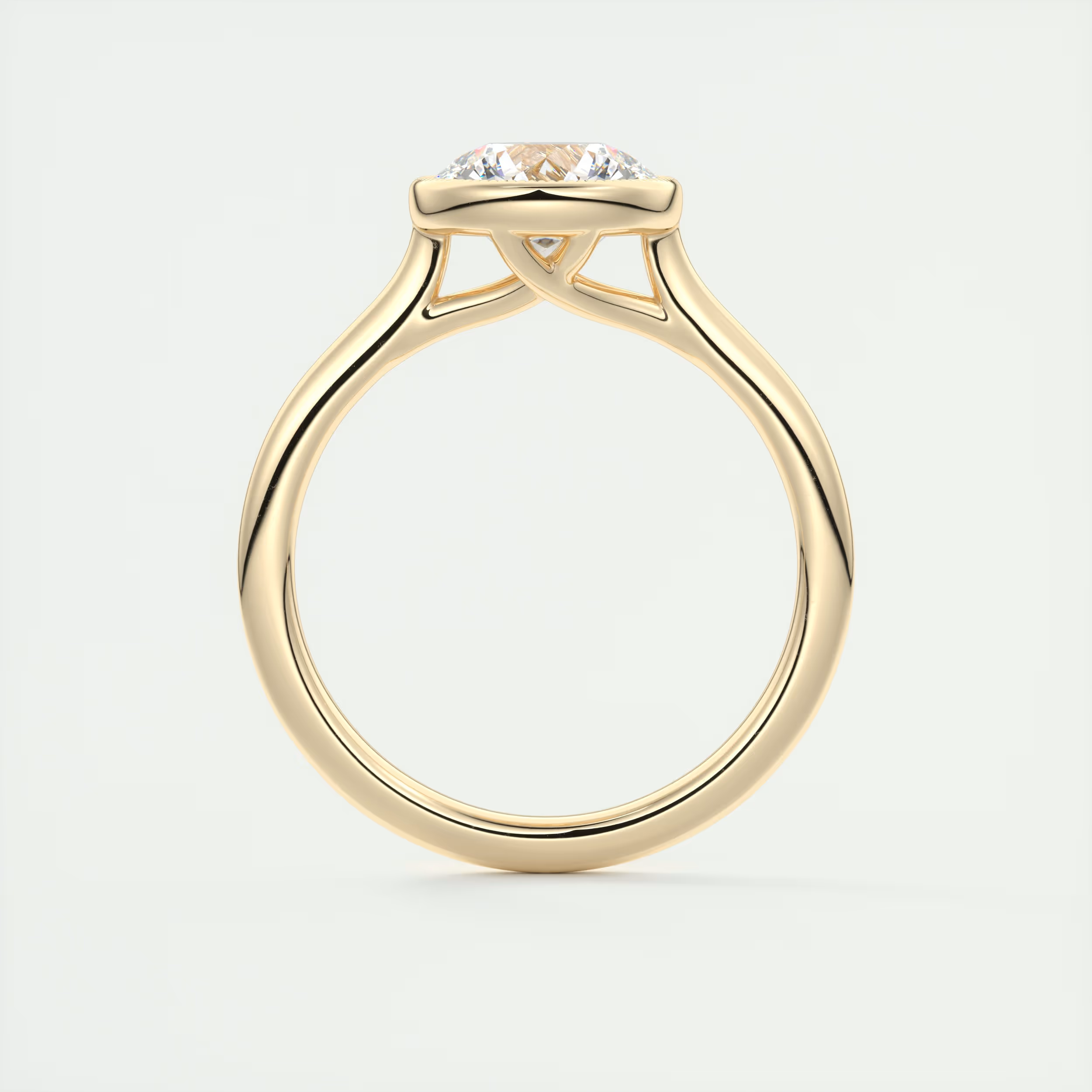 2 Carat Round Solitaire Textured Bezel