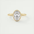2 Carat Oval Solitaire Textured Bezel