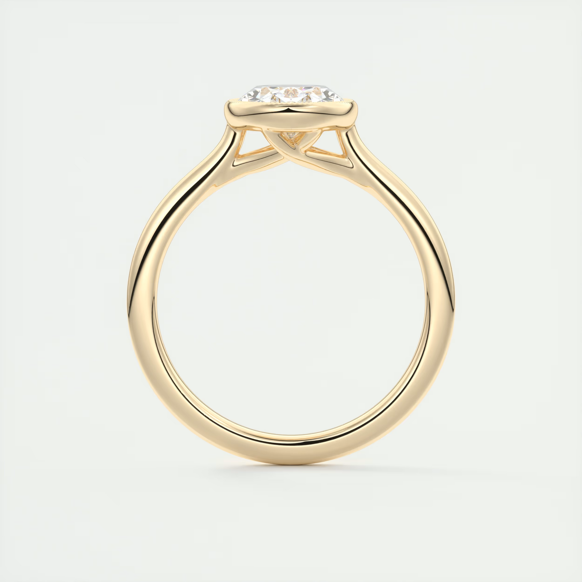2 Carat Oval Solitaire Textured Bezel