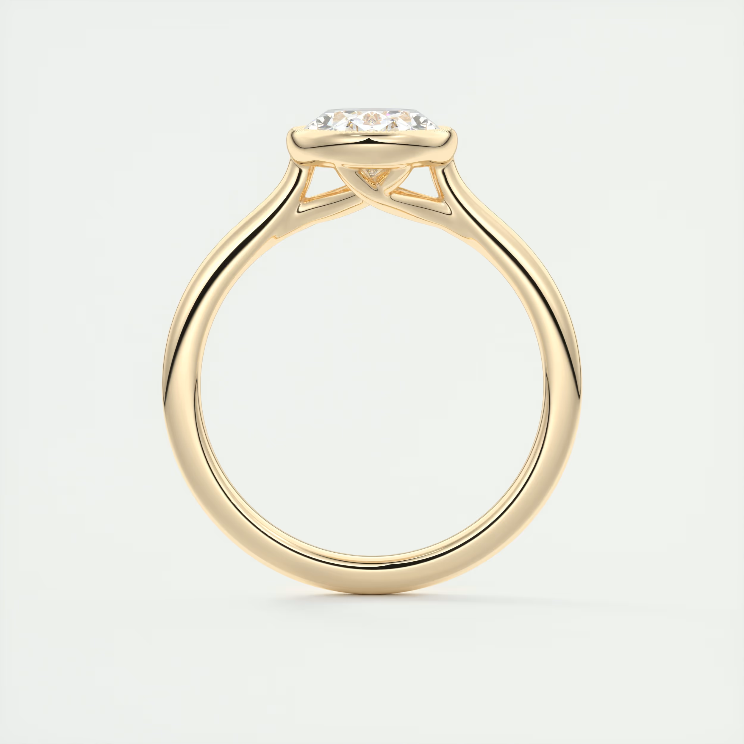 2 Carat Oval Solitaire Textured Bezel