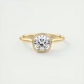2 Carat Cushion Solitaire with Textured Bezel