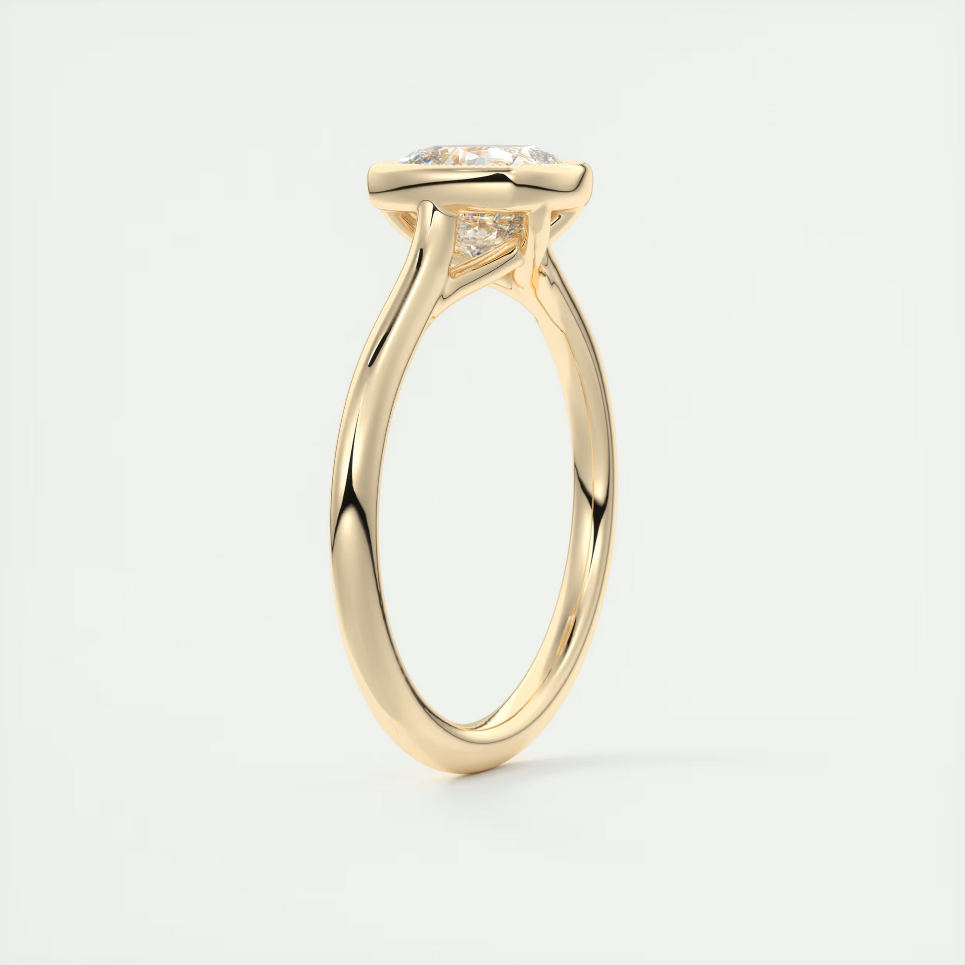 2 Carat Cushion Solitaire with Textured Bezel
