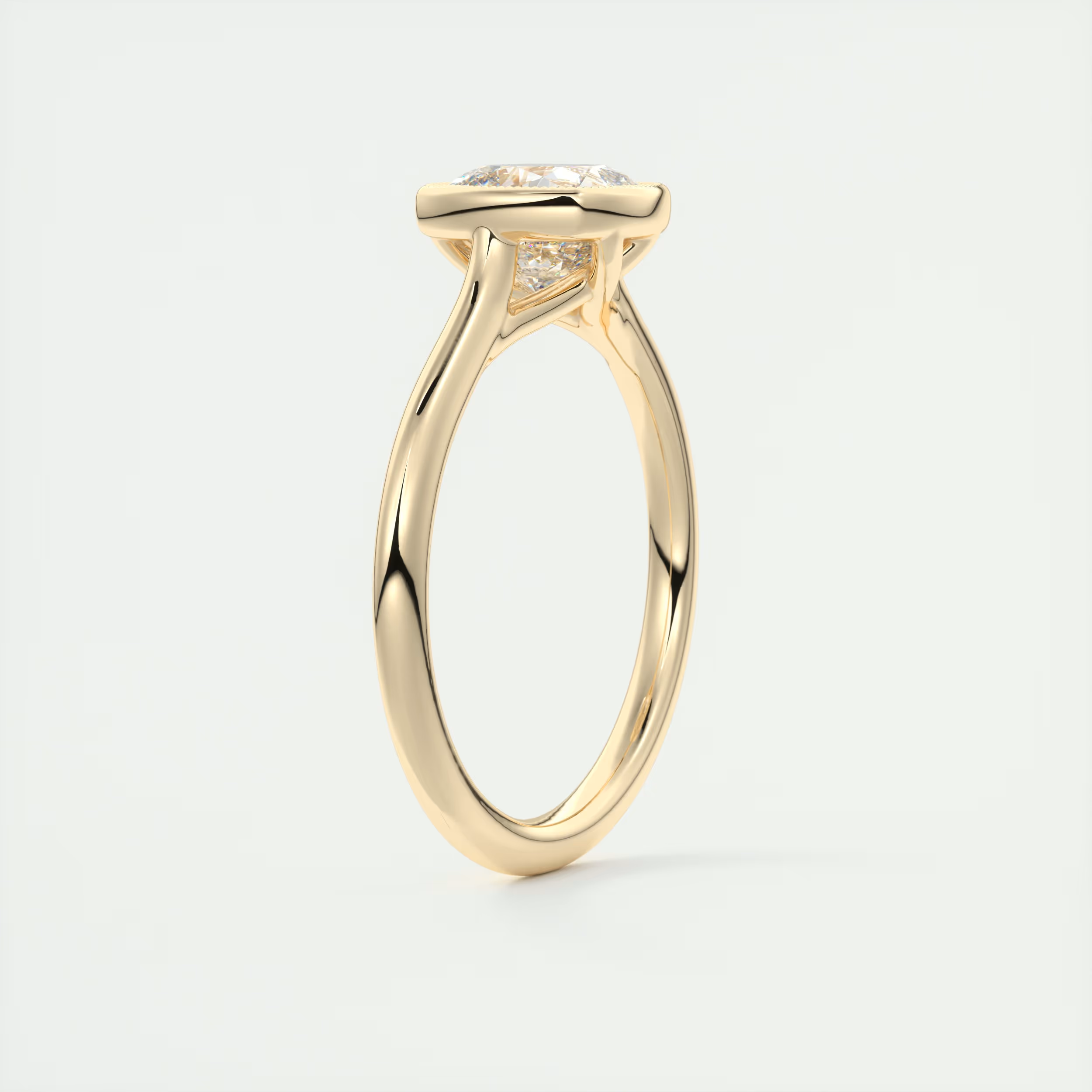 2 Carat Cushion Solitaire with Textured Bezel