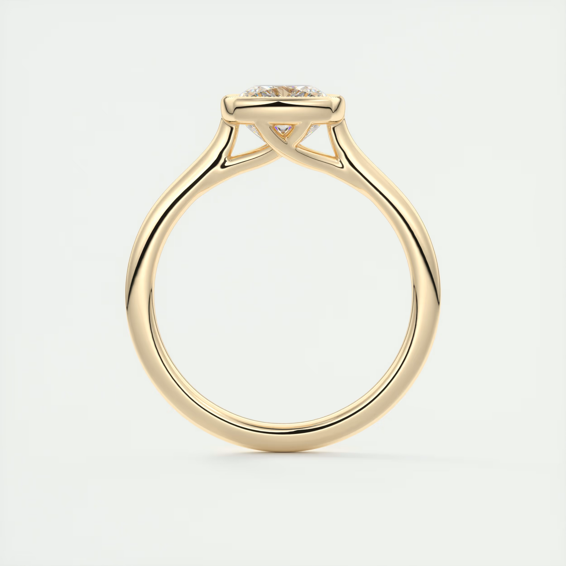 2 Carat Cushion Solitaire with Textured Bezel