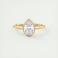 2 Carat Pear Solitaire Textured Bezel