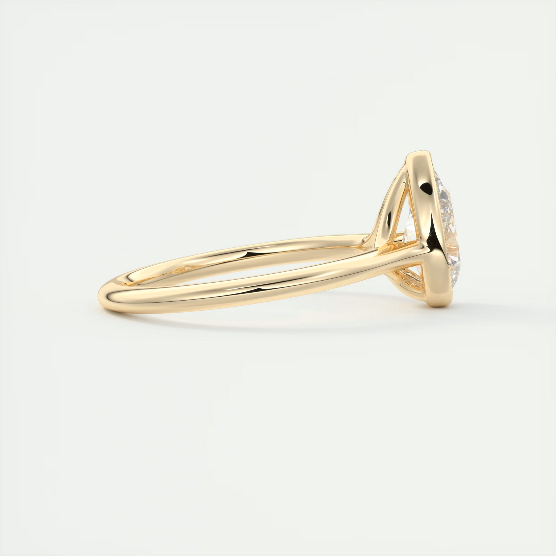 2 Carat Pear Solitaire Textured Bezel