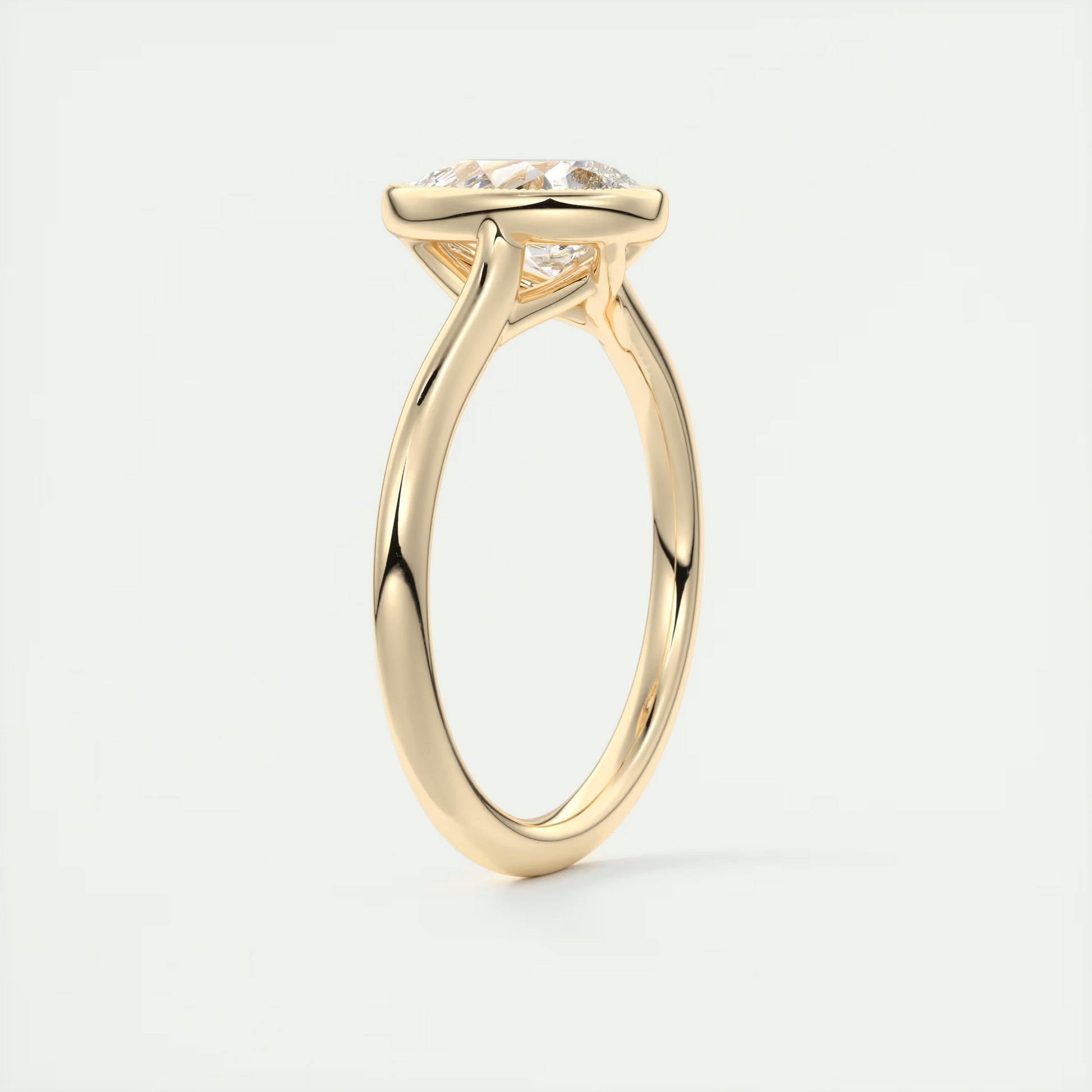 2 Carat Pear Solitaire Textured Bezel