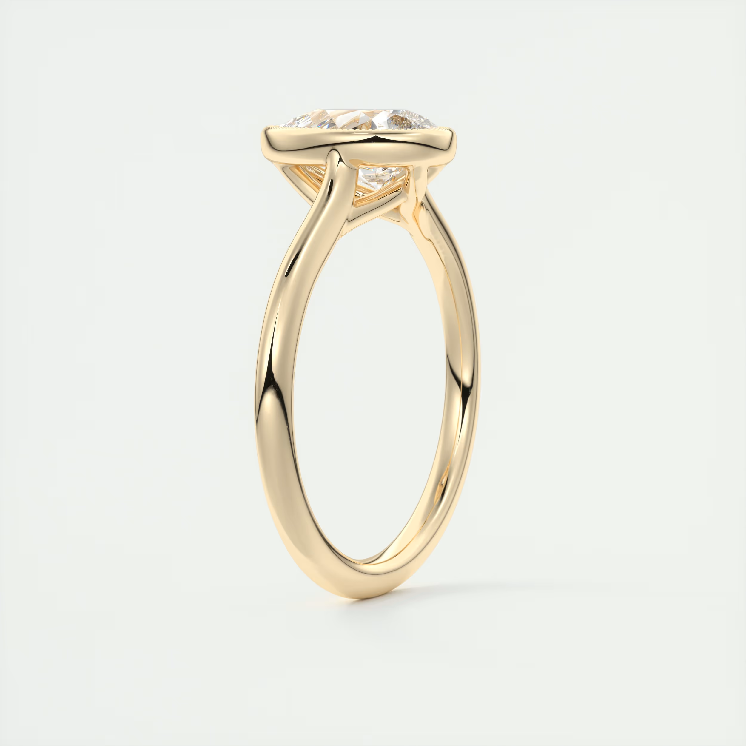2 Carat Pear Solitaire Textured Bezel