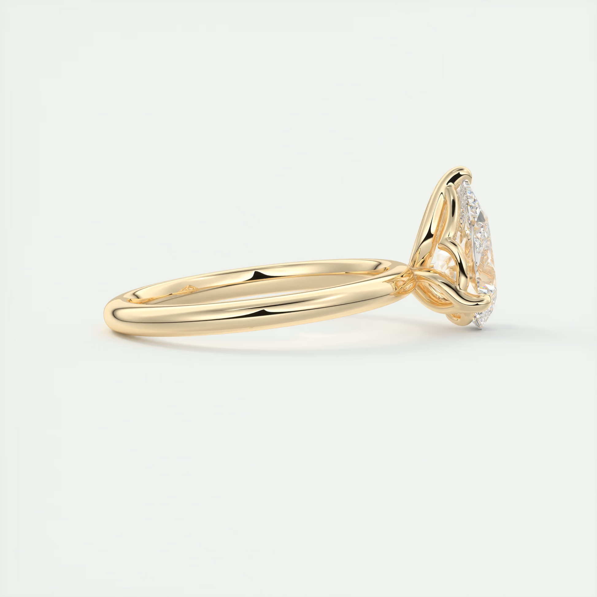 2 Carat Floral Pear Solitaire