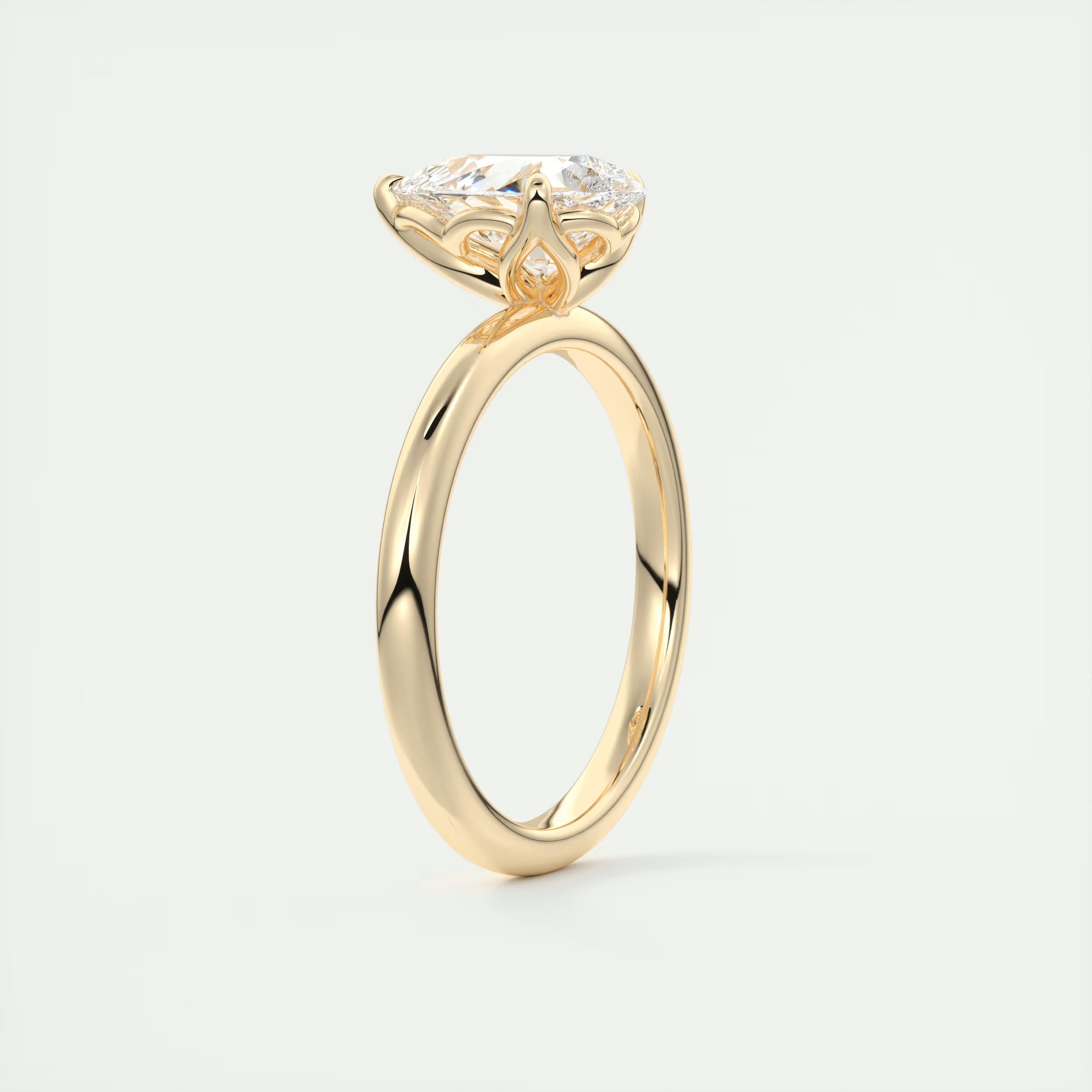 2 Carat Floral Pear Solitaire