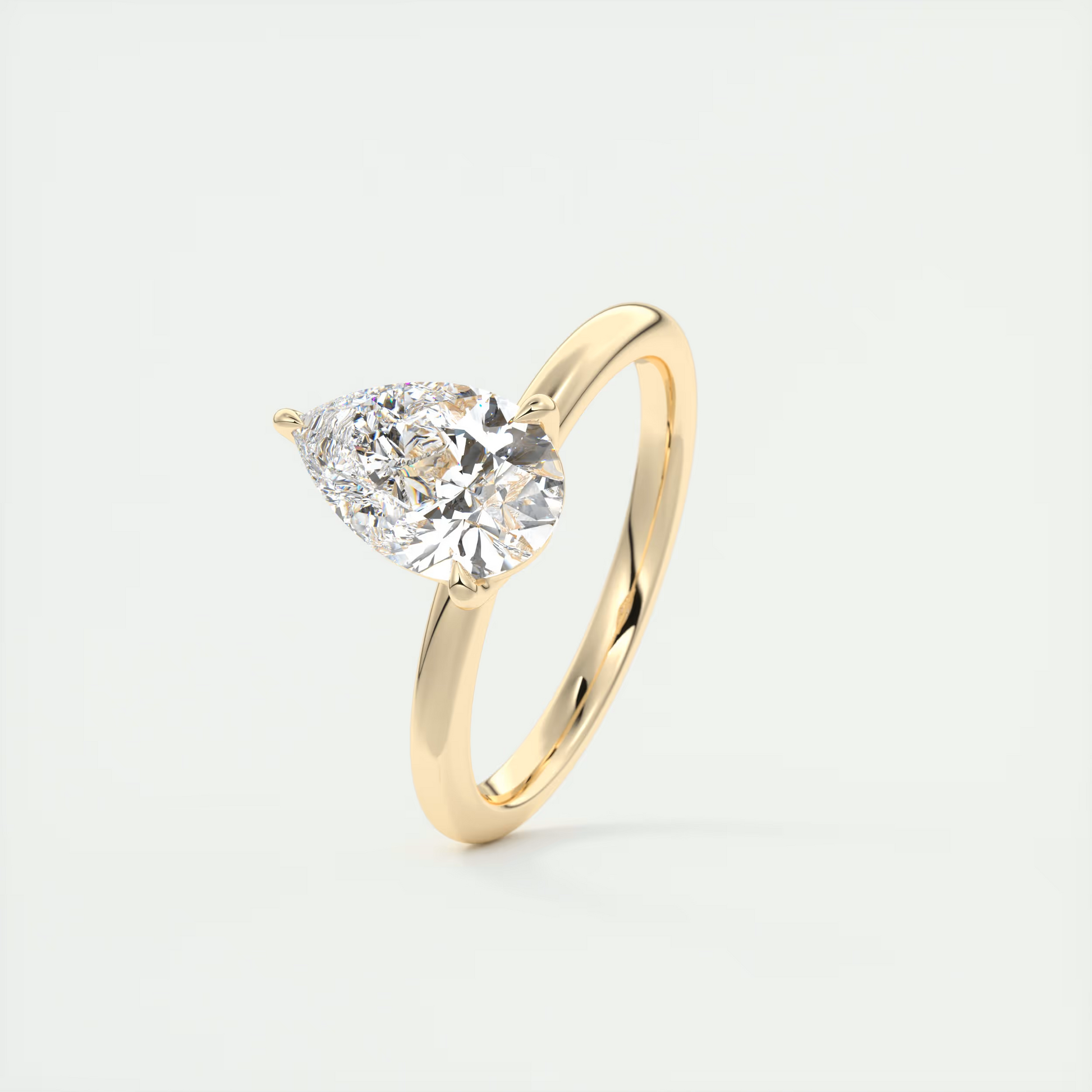 2 Carat Floral Pear Solitaire