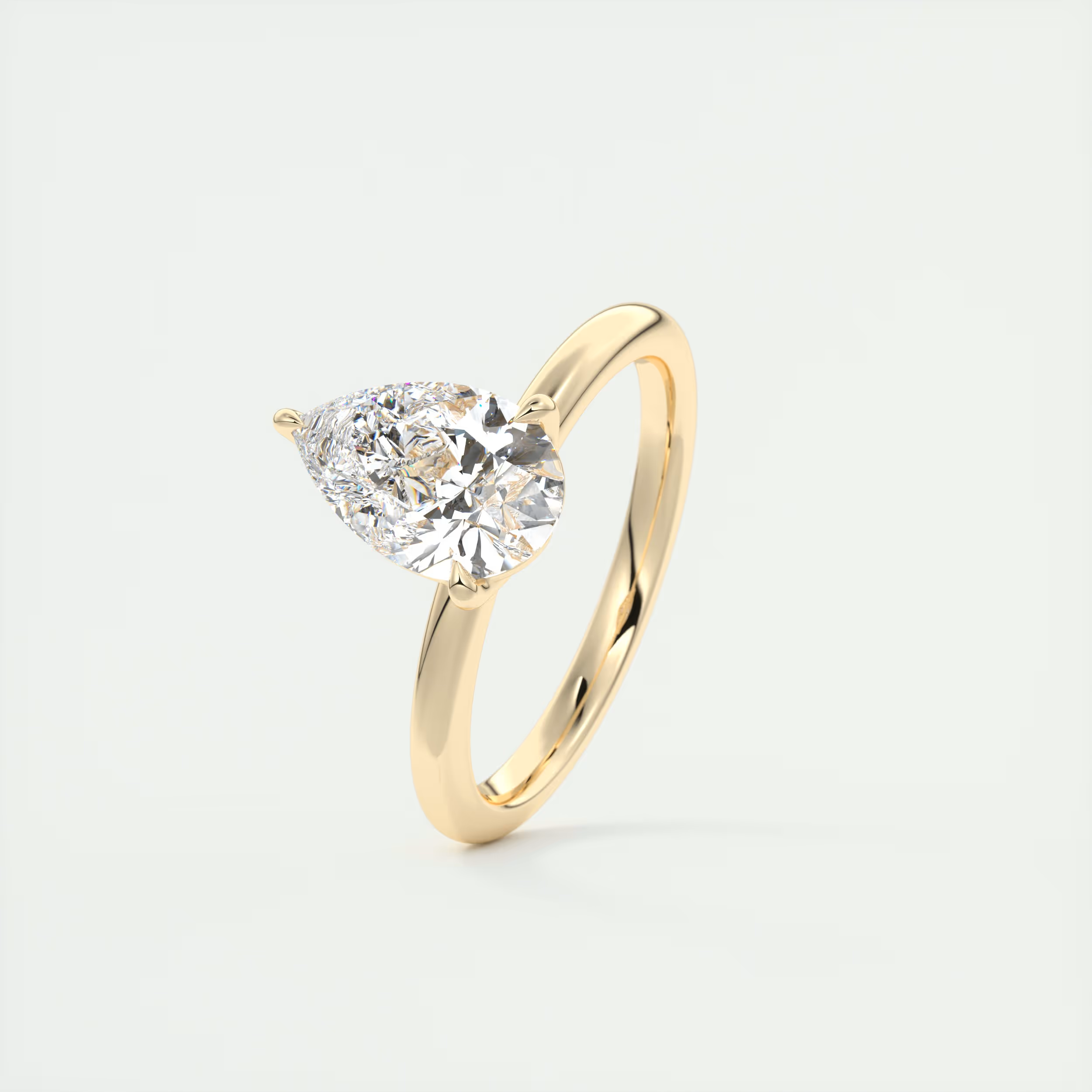 2 Carat Floral Pear Solitaire
