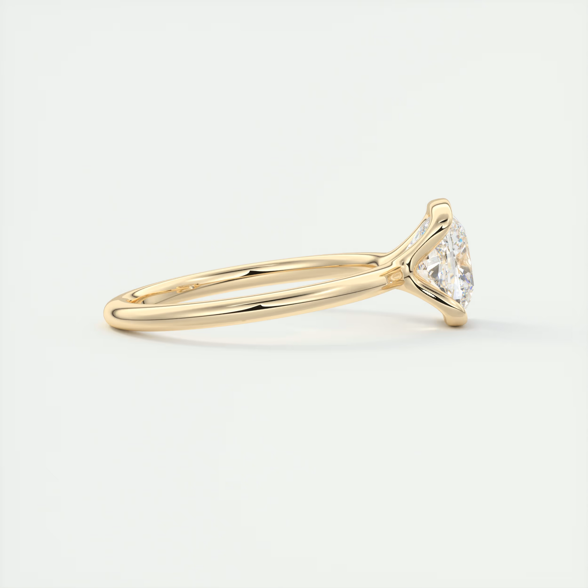 2 Carat Cushion Half Bezel Flush Stacking Solitaire