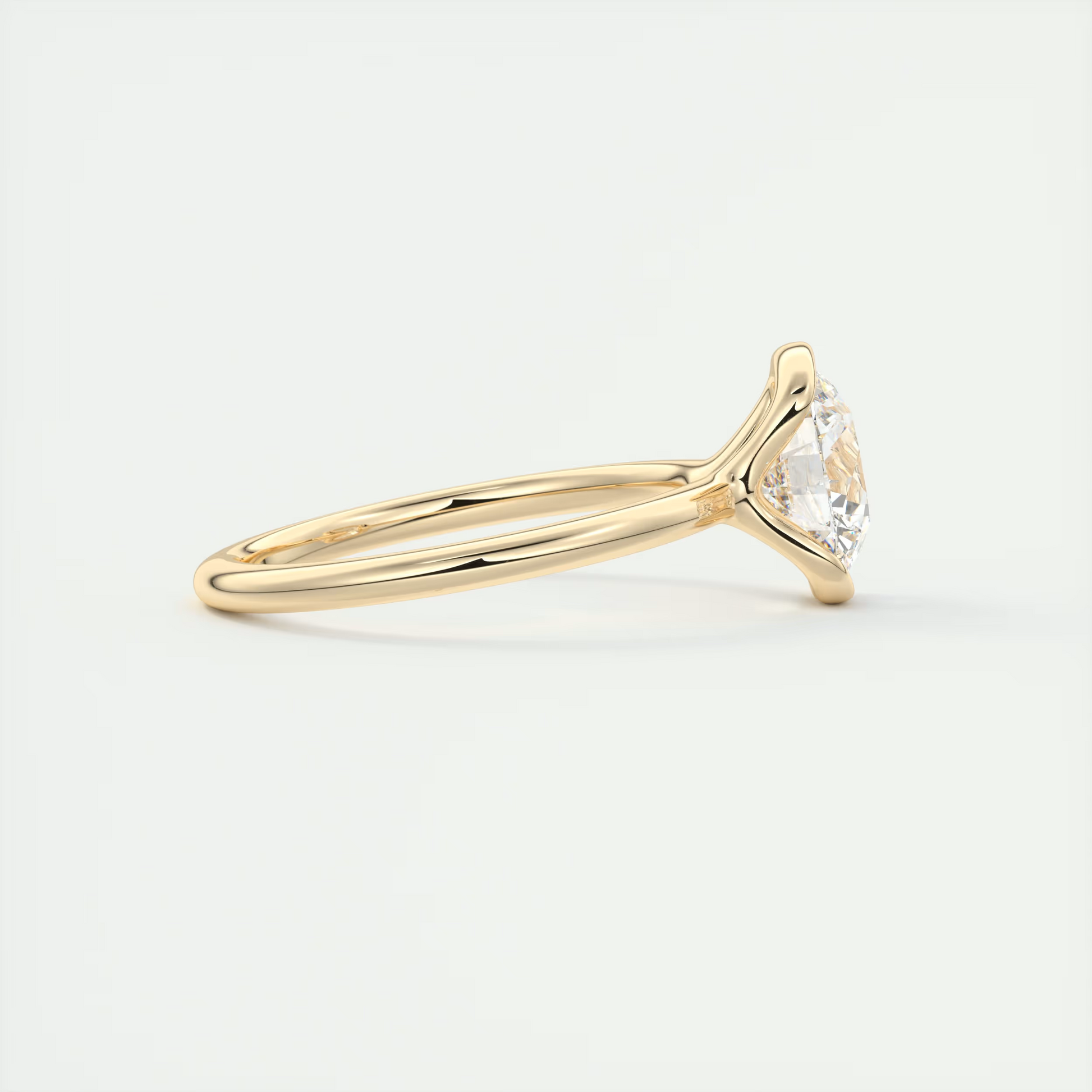 2 Carat Round Flush Stacking Half Bezel Solitaire