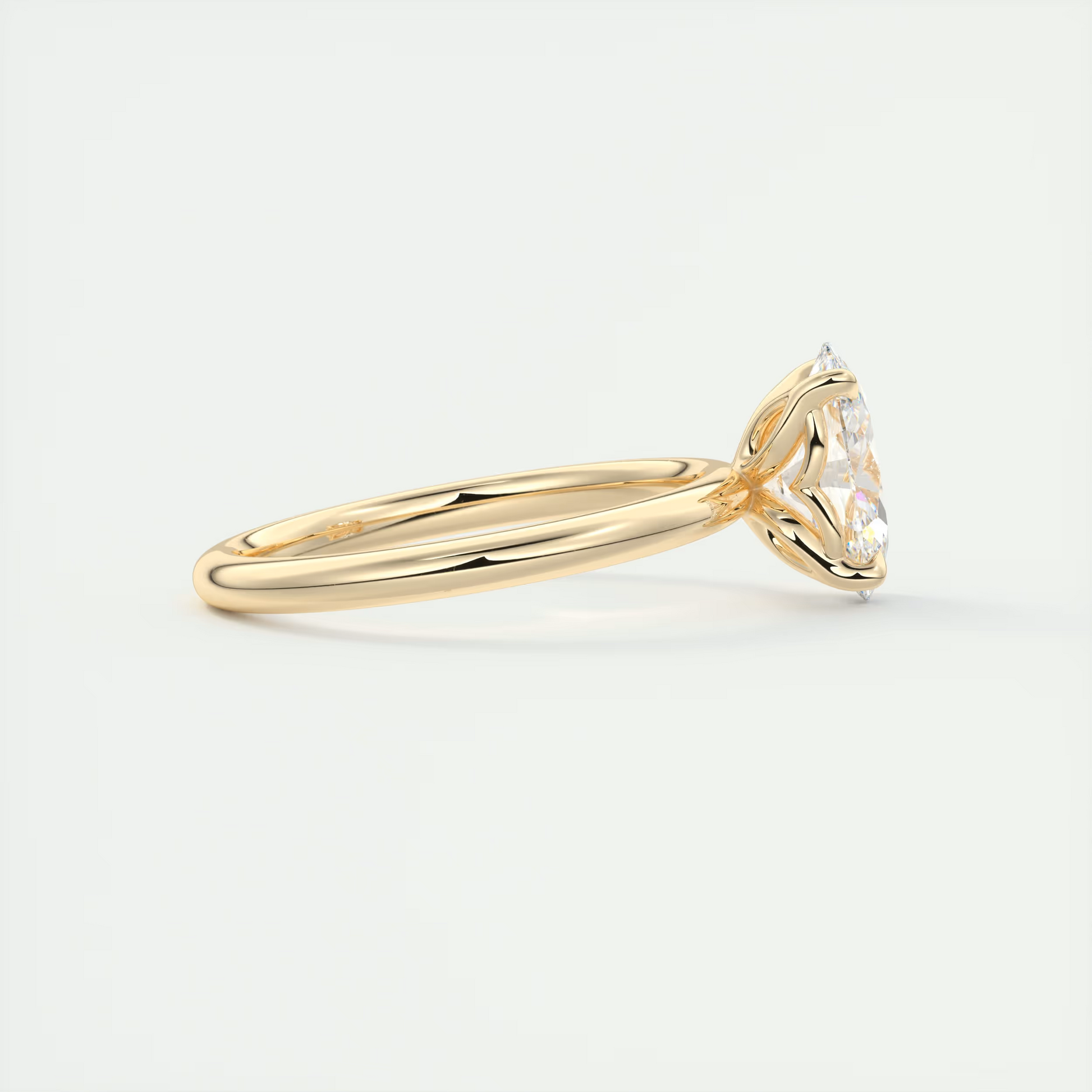 2 Carat Floral Oval Solitaire