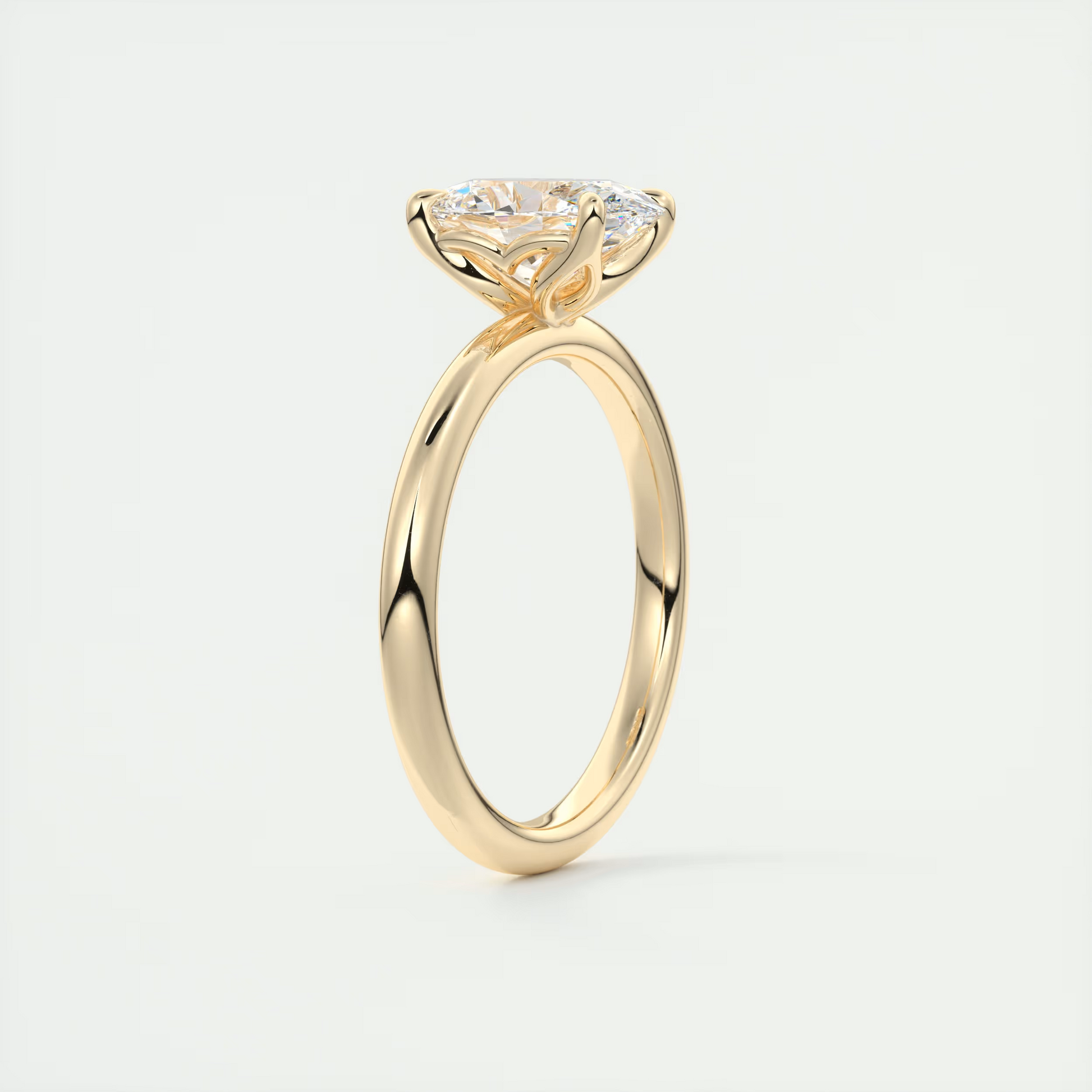 2 Carat Floral Oval Solitaire