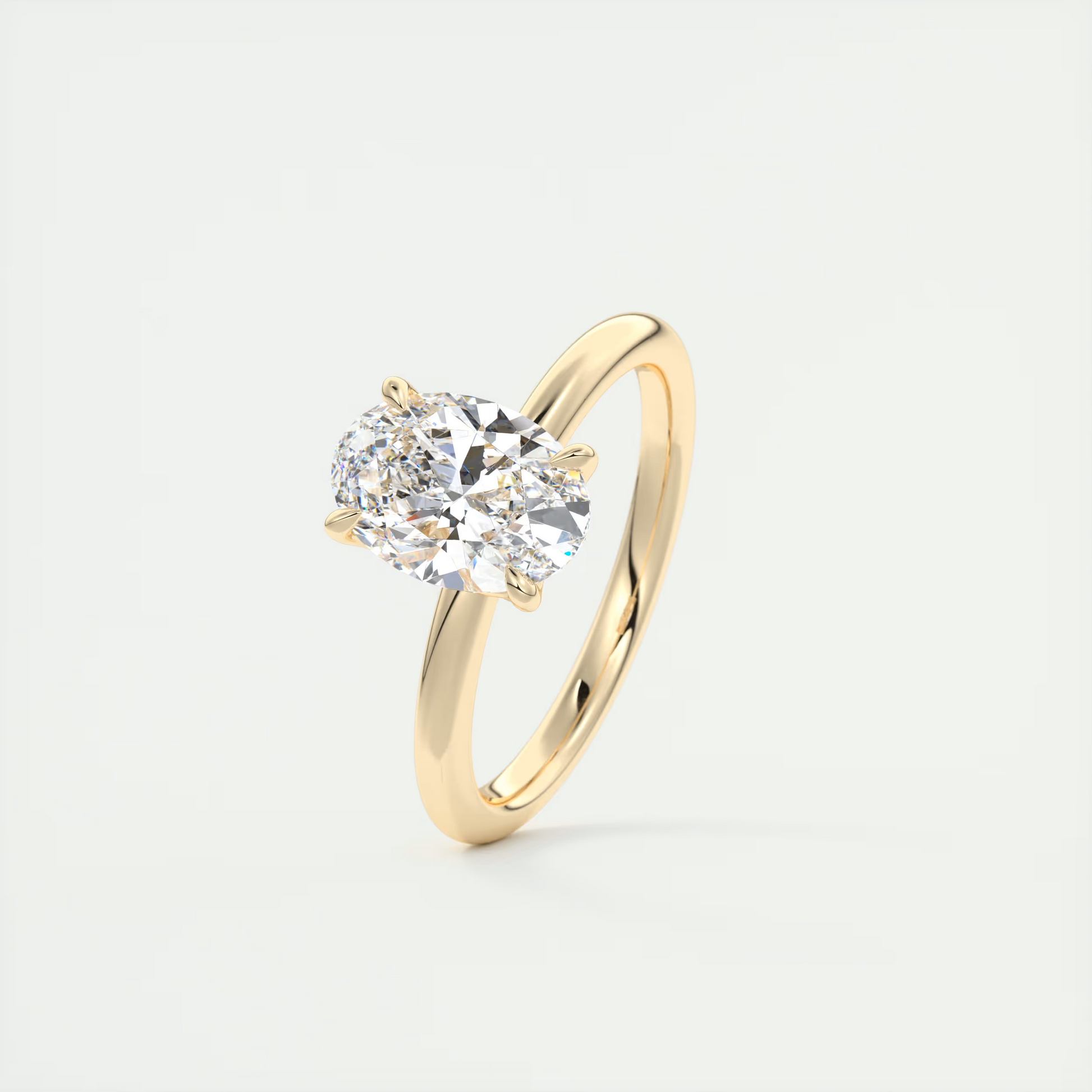 2 Carat Floral Oval Solitaire