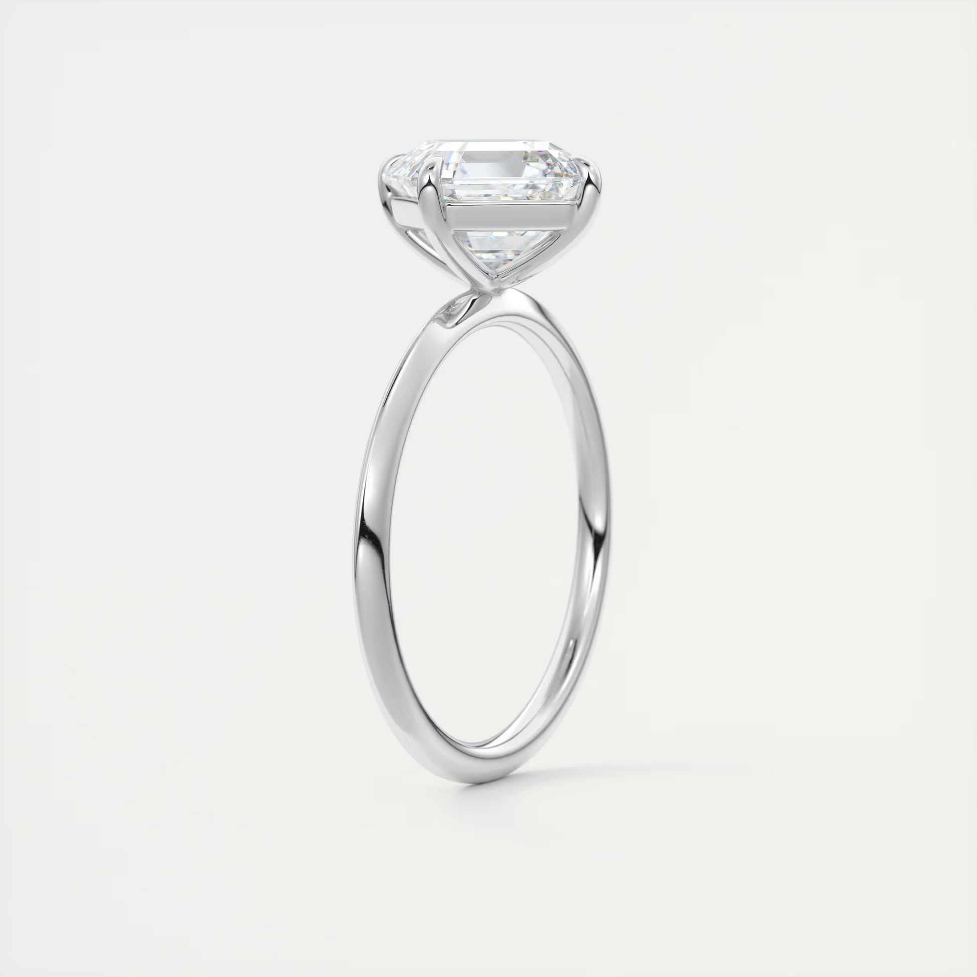 Royal 2 Carat Asscher Cut Solitaire Diamond Ring