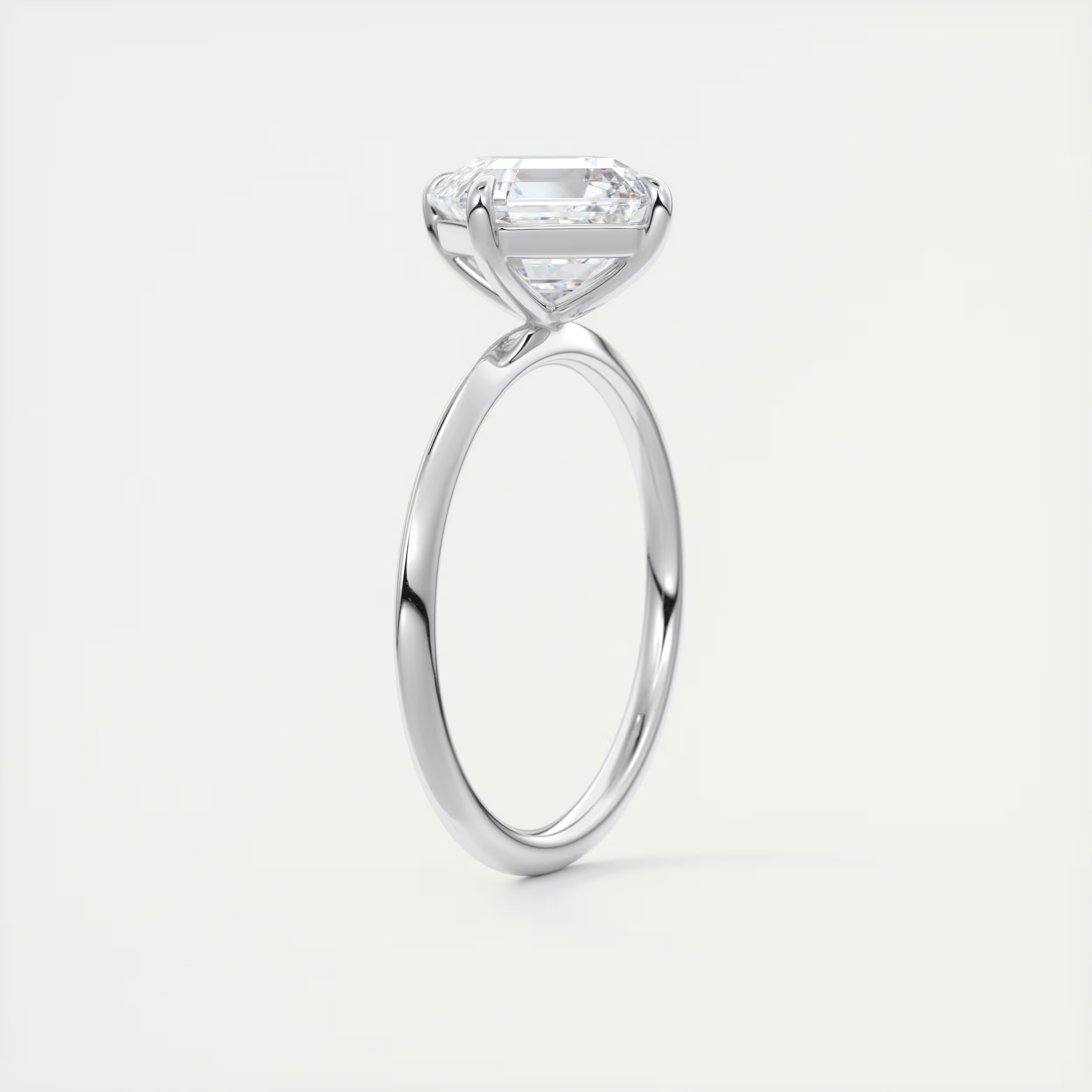 Royal 2 Carat Asscher Cut Solitaire Diamond Ring