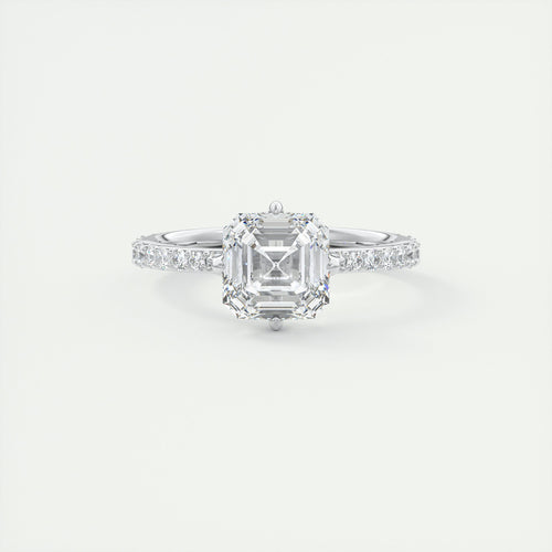 2 Carat Compass Point Pavé Asscher Solitaire